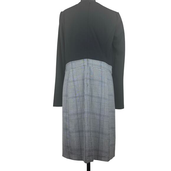 DKNY Long Sleeve Dress with Black Top and Black/White Plaid Skirt Size 8 - Picture 3 of 7